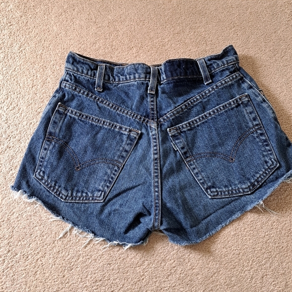 Vintage Levi's Silver Tab Denim Shorts Size 29 Distressed Cut Offs Blue Jean - Picture 8 of 11